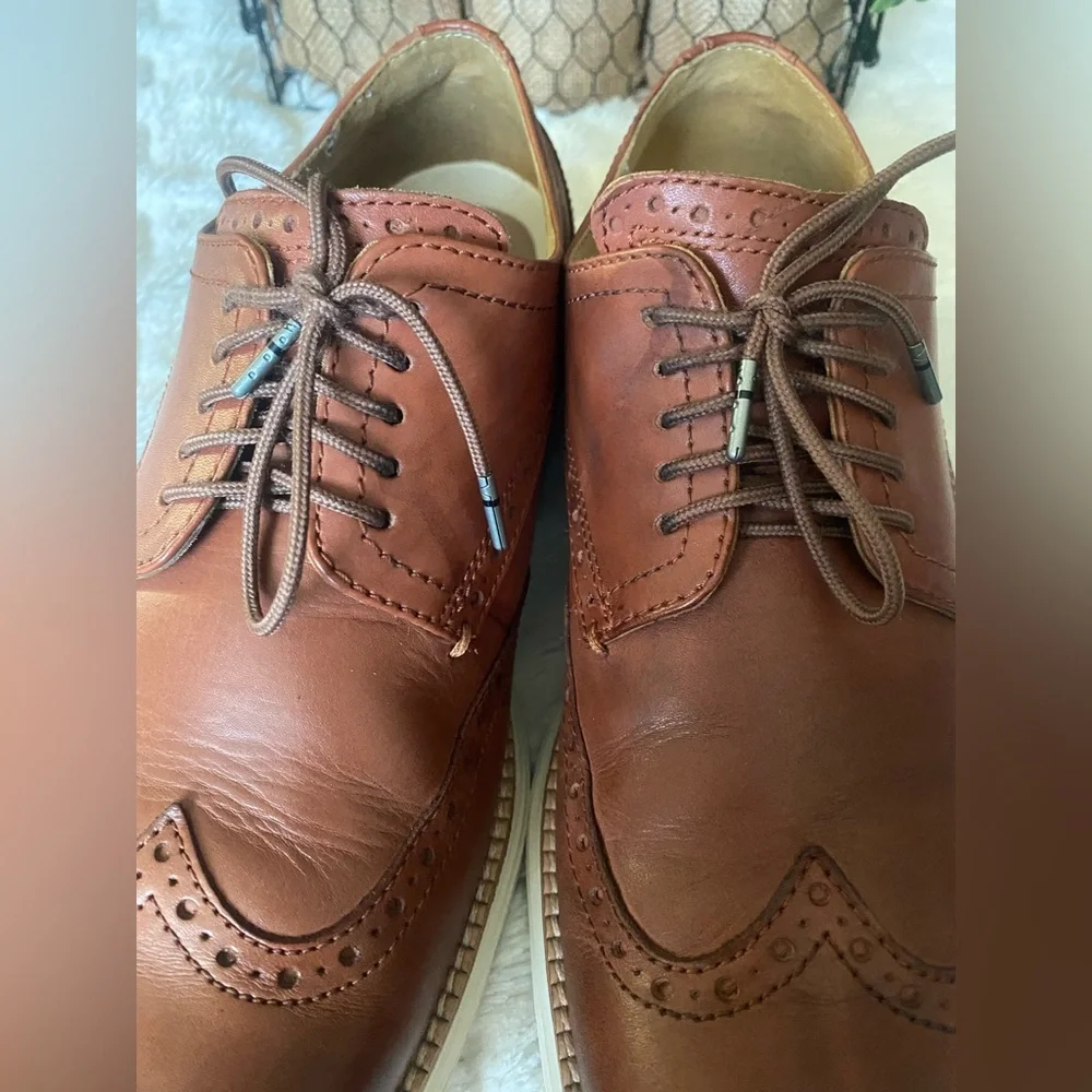 Rich Brown Leather Derby Shoes men size 8‎ 1/2 m